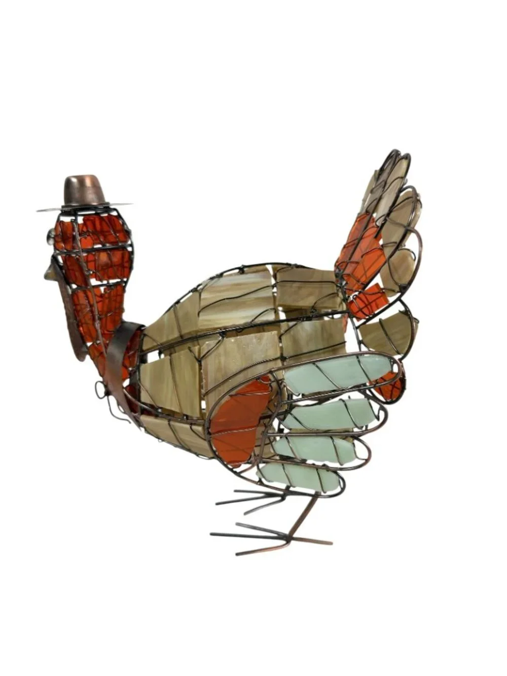 Cracker Barrel Stained Glass Turkey Lamp Thanksgiving Fall Rustic Cabin Decor